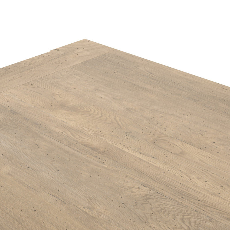 Abaso Dining Table, Whitewash Rustic Wormwood Oak, 30'' H x 108'' W x 43'' D