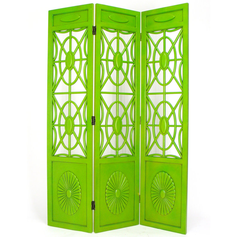 Cloison pliante 3 panneaux l 54 "x H 78", Vert vieilli