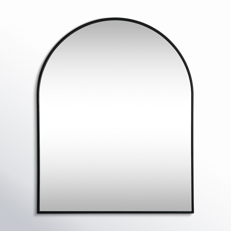 Sabine Metal Arch Wall Mirror, Black, 42" x 33"