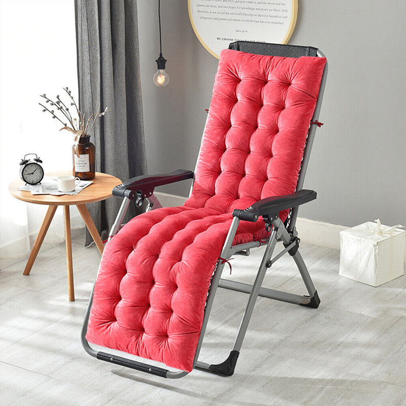 Outdoor 4'' Rocking Chair Chair Pad, Red, 63"W x 20"D