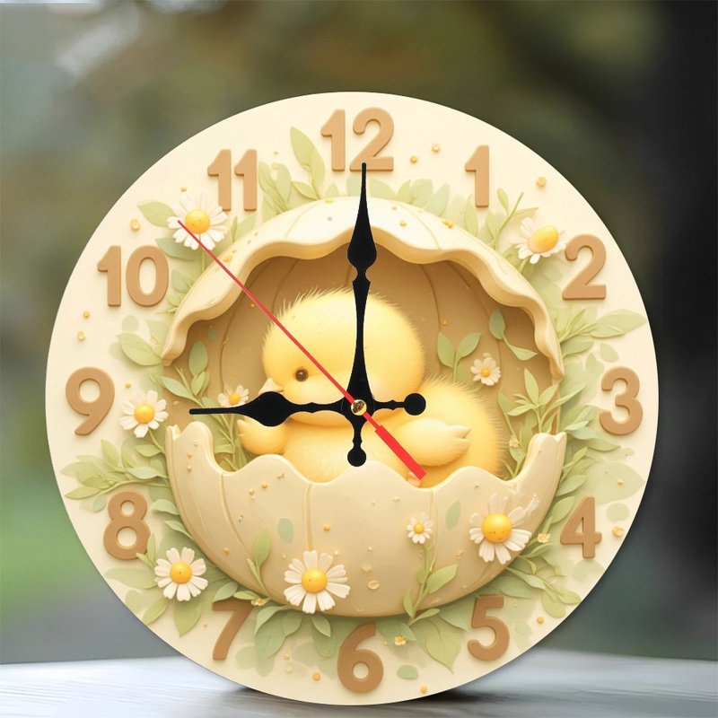 Adorable horloge mignonne à motif floral
