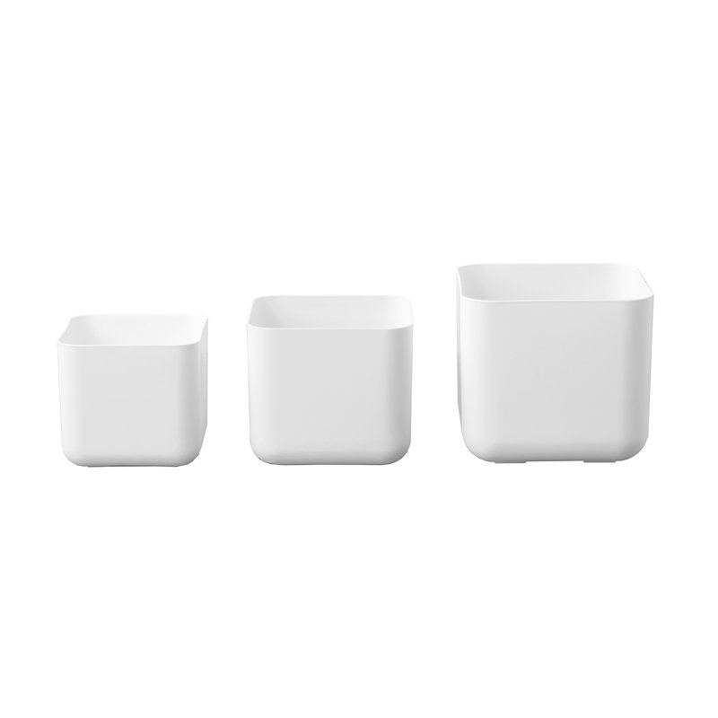 Ensemble de 3 pots à fleurs Eziah, Blanc