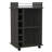 Vegas Bar Cart, Two Tier Cabinet With Glass Door, Six Cubbies For Liquor-1898968006