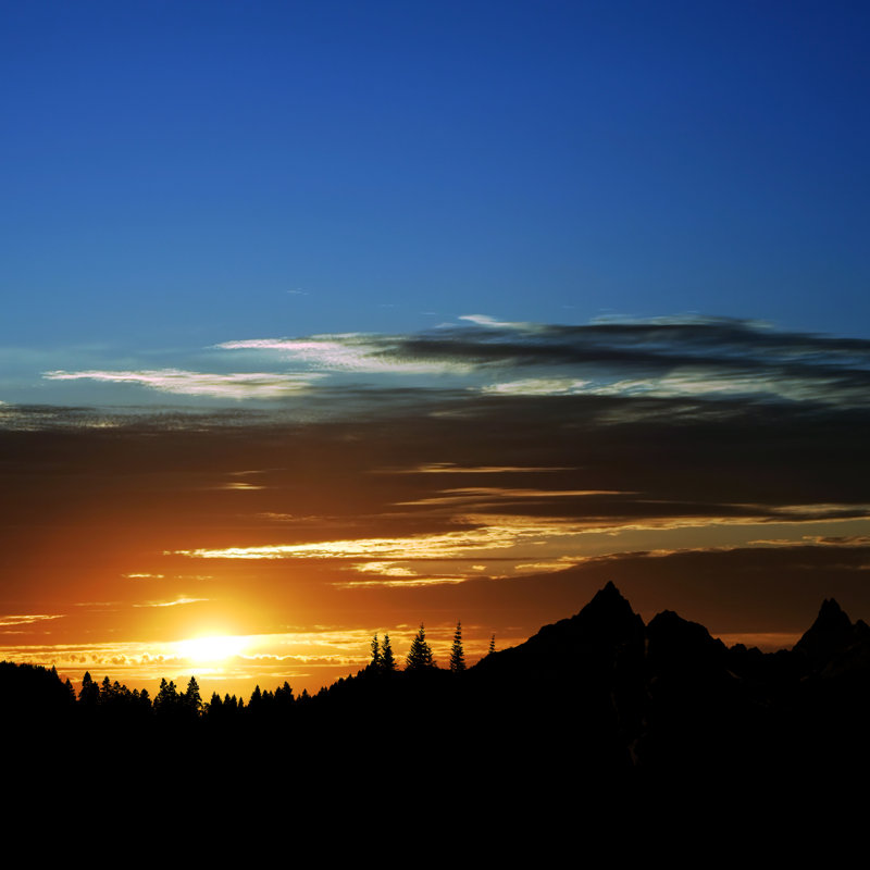 Wilderness Mountain Sunset by Sharply_done - Print, 91cm H x 91cm W x 3.8cm D