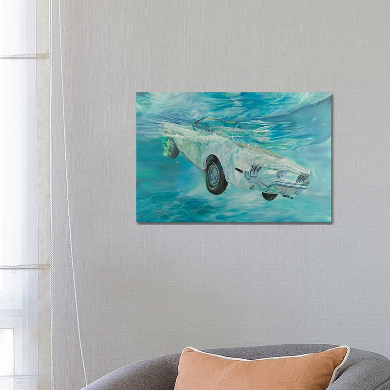 White Mustang by Marcello Petisci - Print on Canvas, Wrapped Canvas, 66.04 cm H x 45.72 cm W x 1.91 cm D