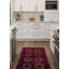 Tapis rouge en laine noué à la main de conception unique 3 pi 1 po x 5 pi 7 po New Age