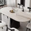 Ensemble de table de salle à manger ovale en acier au carbone fritté-108643020