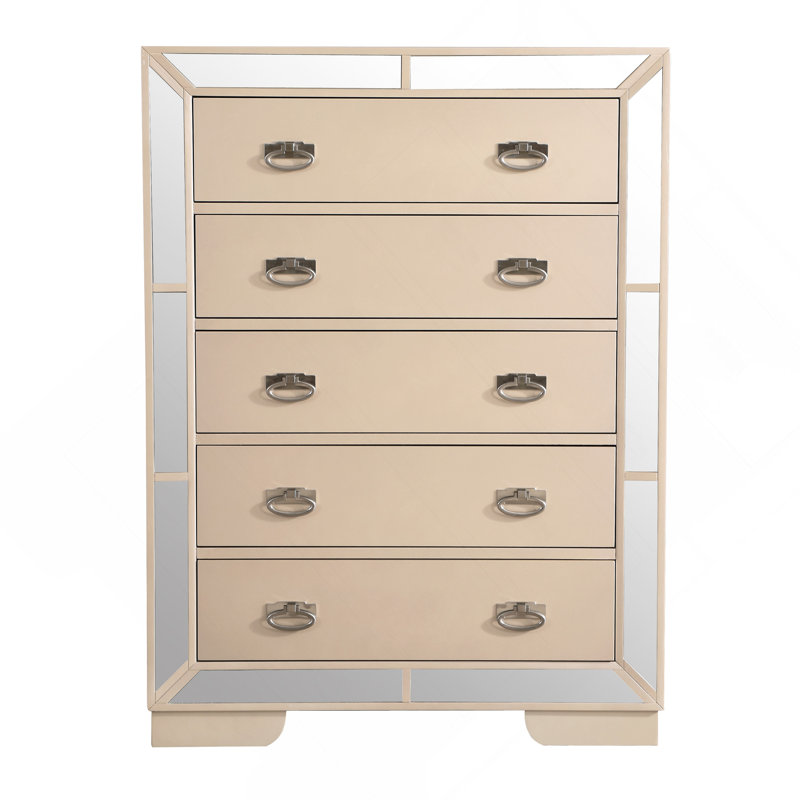 Coffre de rangement élégant au fini perlé, Beige