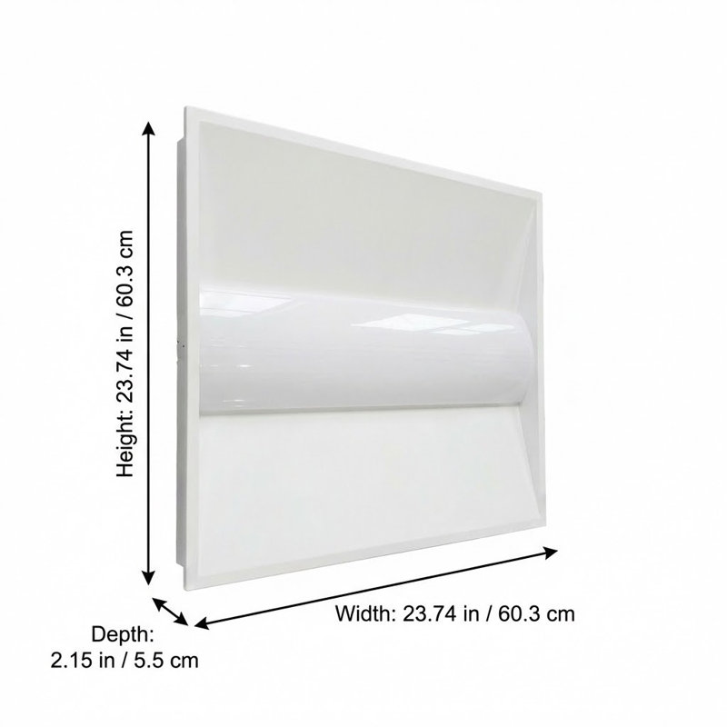 Panier central à DEL 2 pi x 2 pi, 15/20/25/30 / 40W sélectionnable, H 2,15 po x l 23,74 po x P 23,74 po