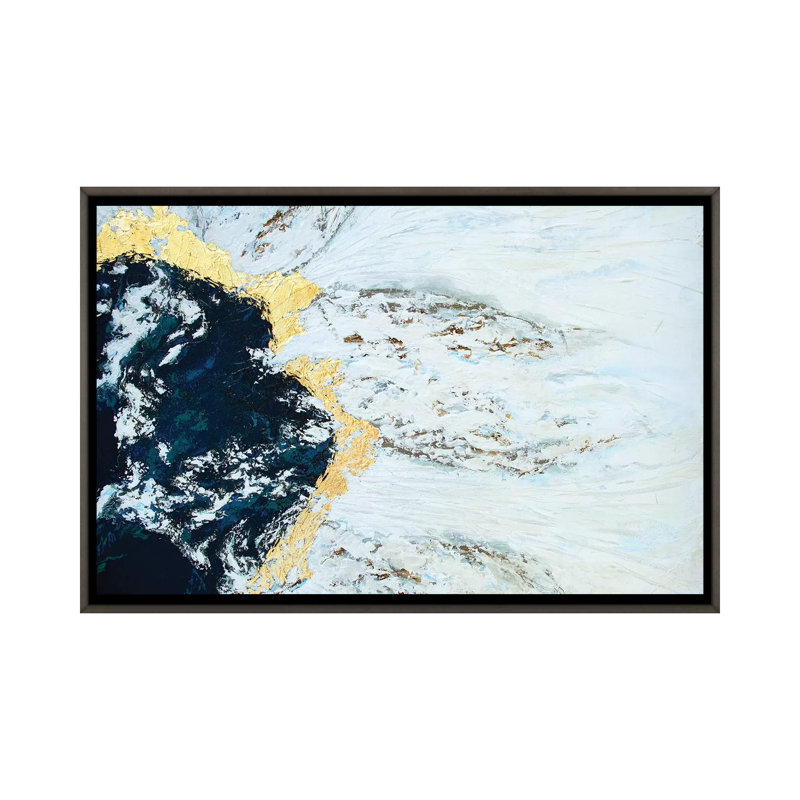 "Islande" par SpellBond Fine Art - impression d'art graphique, Dark Rustic Wood Frame, 26" H x 40" W x1.5" D, Pas de tapis