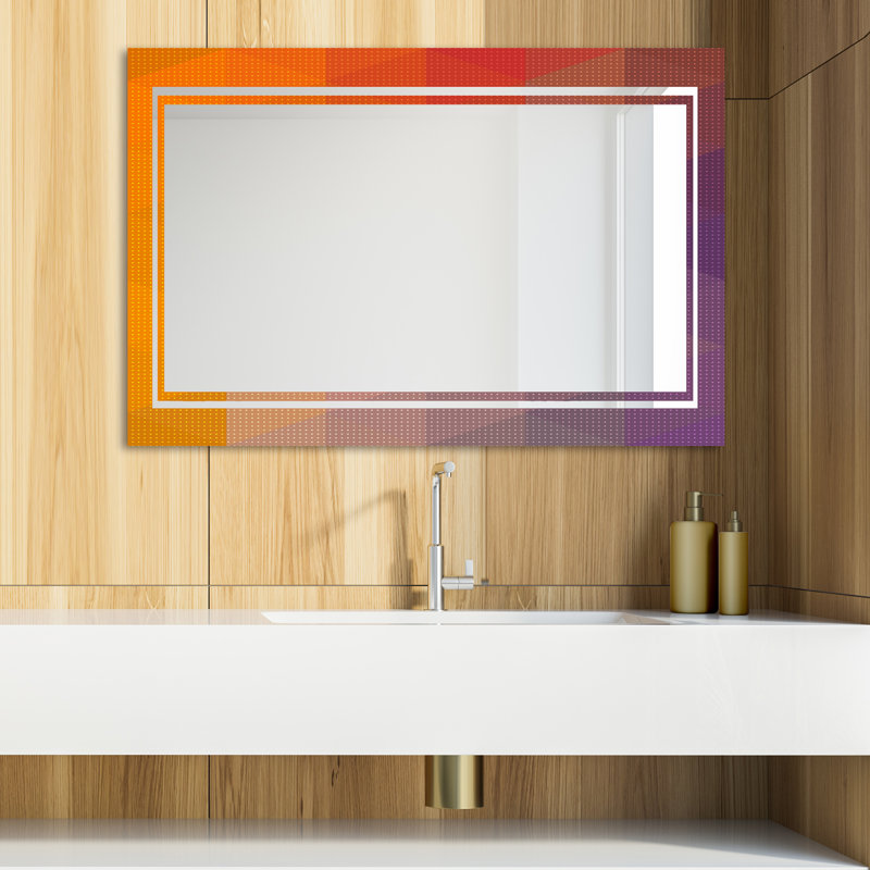 Glam Modern & Contemporary Vanity Mirror, 29.5" H x 39.4" W, Dotted Geometry