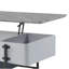 Table basse grise et blanche à finition ultrabrillante avec plateau relevable