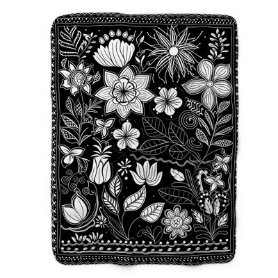 Jeté noir et blanc Aztec