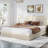 Velvet Upholstered Bed With 4 Storage Drawer,Bed Frame With Adjustable Headborad & Charging Station-1956592642-1956592655