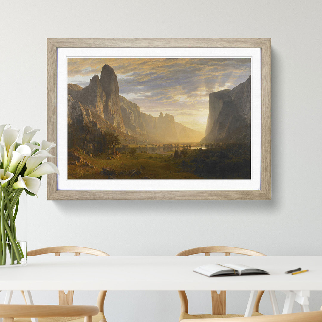 Looking Down on Yosemite Valley by Albert Bierstadt - Framed Print