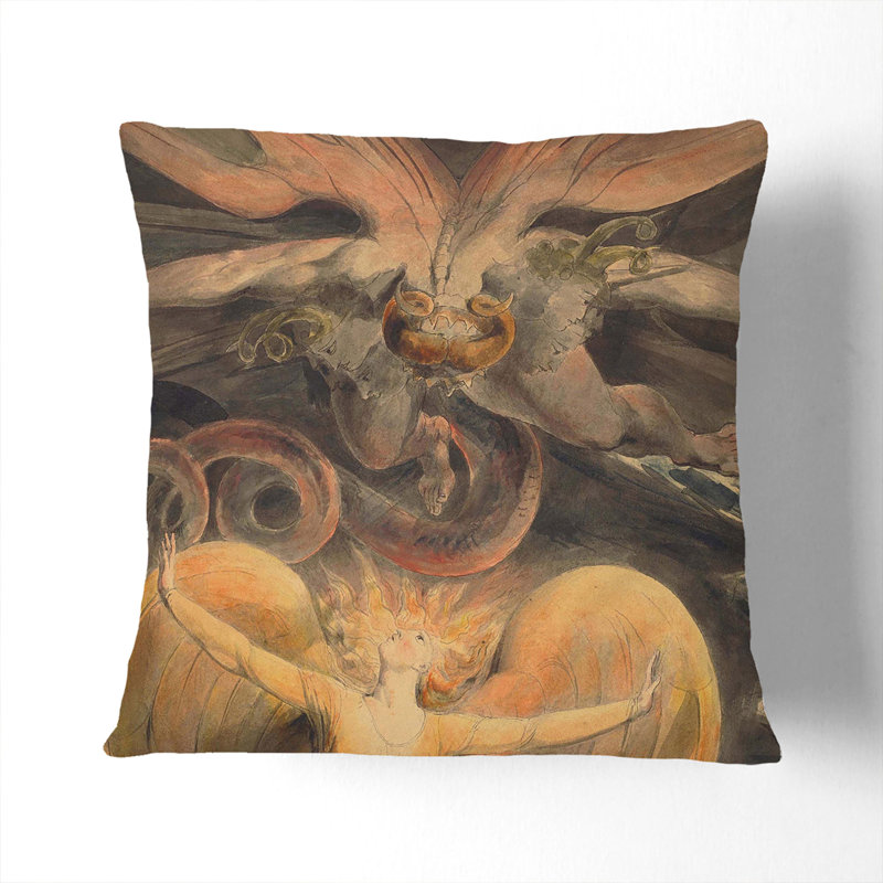 The Great Red Dragon Scatter Cushion, 40cm H x 40cm W x 15cm D