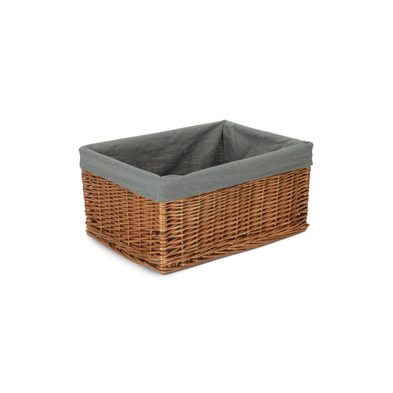 Wicker Lined Storage Basket, 23cm H x 47cm W x 34cm D