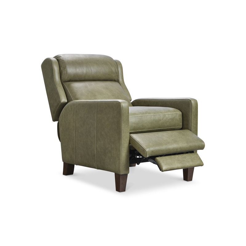 Bernhardt Hampton Leather Recliner, Cream, Olive Leather