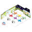Tableau blanc avec tableau blanc et tableau effaçable à sec - Pieds de luxe - Rein - l 36 po x L 60 po-36019512-36019514
