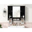 Armoire de rangement murale moderne 35 po x 28 po, armoire de salle de bain murale avec miroir, armoire à pharmacie avec barre à serviettes