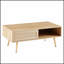 Table basse en rotin durable avec rangement à porte coulissante pour le salon, parfaite pour recevoir et organiser
