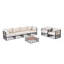 Ensemble de canapé modulaire de patio en métal 7 pièces Modern Modern-1674675684