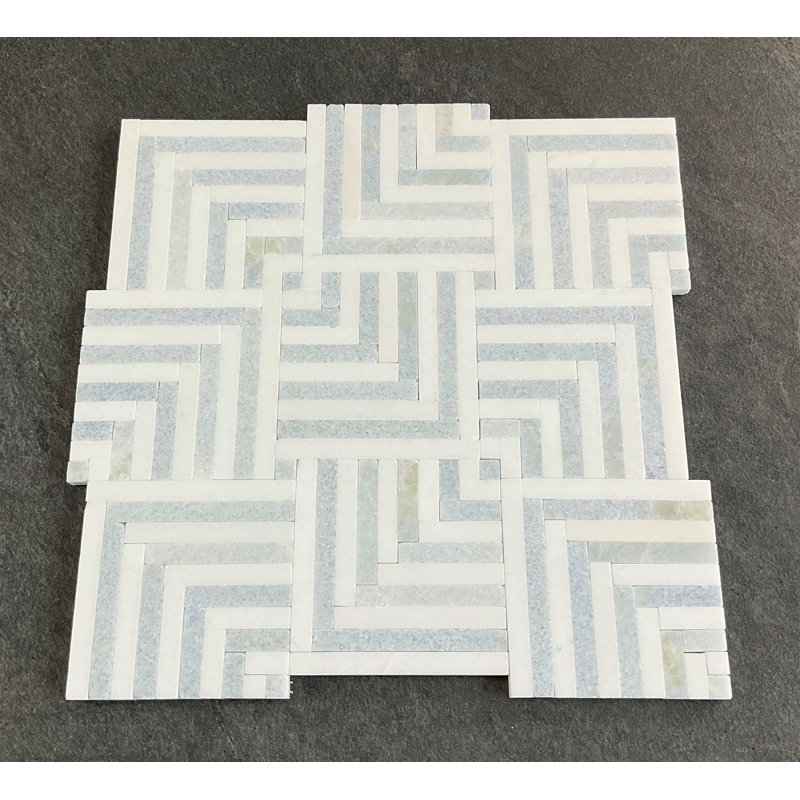 Celeste and Marble Mosaic Wall Tile