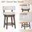 360° Swivel Bar & Counter Stool with Nailhead Trim, Upholstered Solid Wood Bar Chair for Kitchen Island-1558341887-1558341886