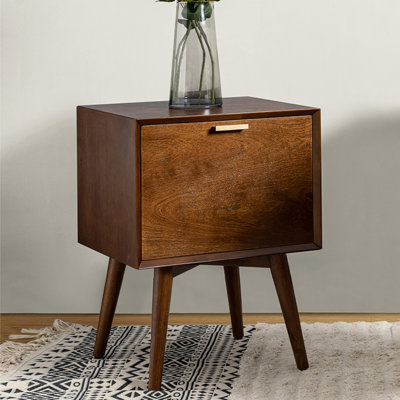 Boneva 18" W Wood Nightstand with Charging Station