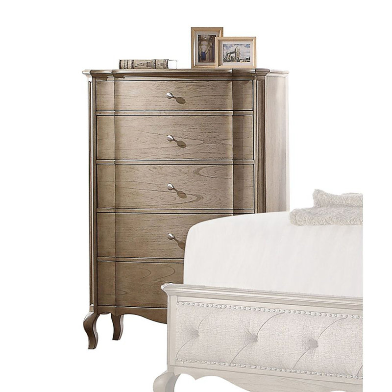 Anatolio 5-Drawer Chest in Antique Taupe