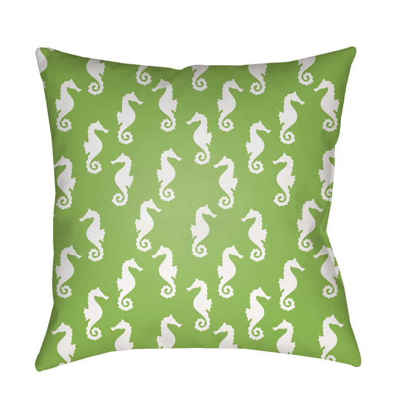 Outdoor Throw Pillow, 18" H x 18" W x 3.5" D, Light Blue