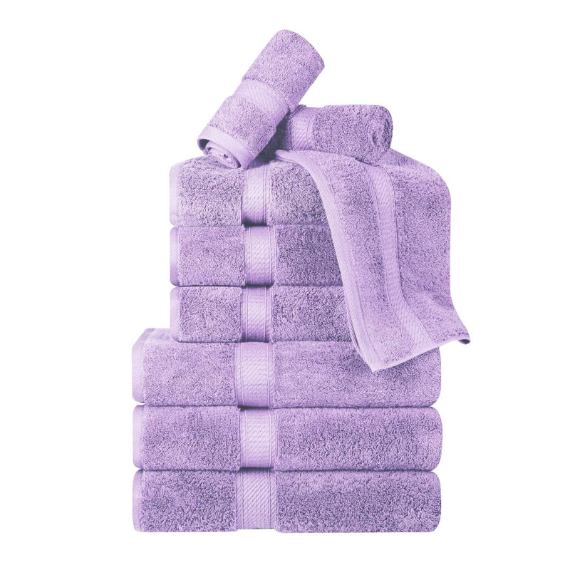 Scotia Egyptian Cotton Bath Towel Set, Purple, 9Pc Towel Set  (3Bath, 3Hand, 3Face)