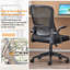 Chaise de bureau ergonomique à dossier haut en maille, réglable en hauteur, pivotante, avec accoudoirs relevables et soutien lombaire, noire-105181109