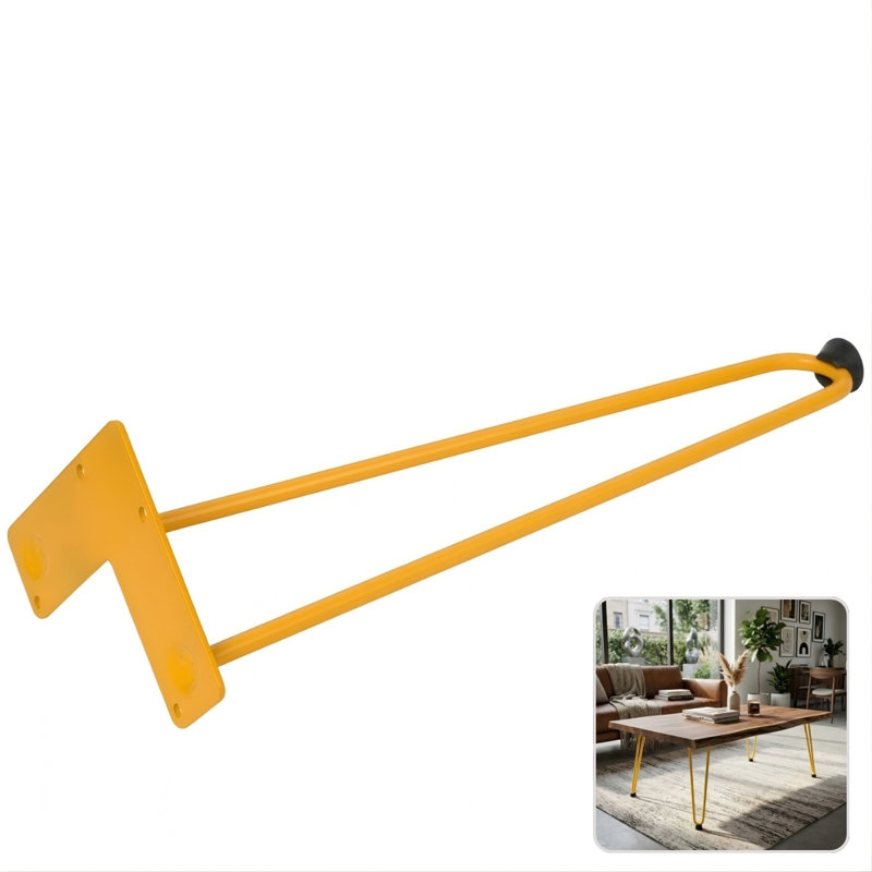 Pied de table en épingle à cheveux 18 po en tournesol (jaune) ROUS Hardware, H 18 po, Tournesol (jaune)