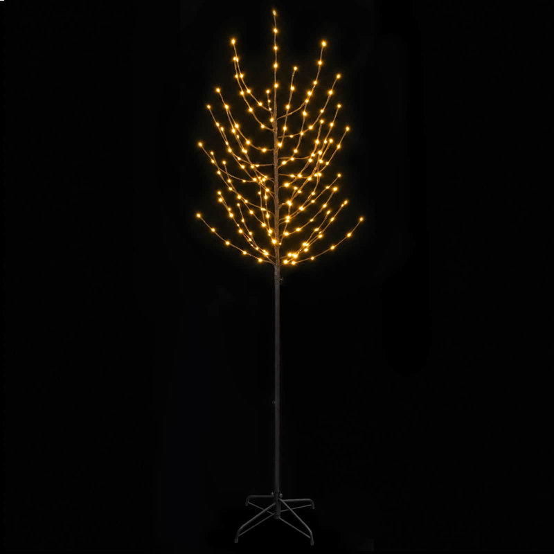 LED Christmas Tree Black Steel Pre-Lit Christmas Tree USB Powered