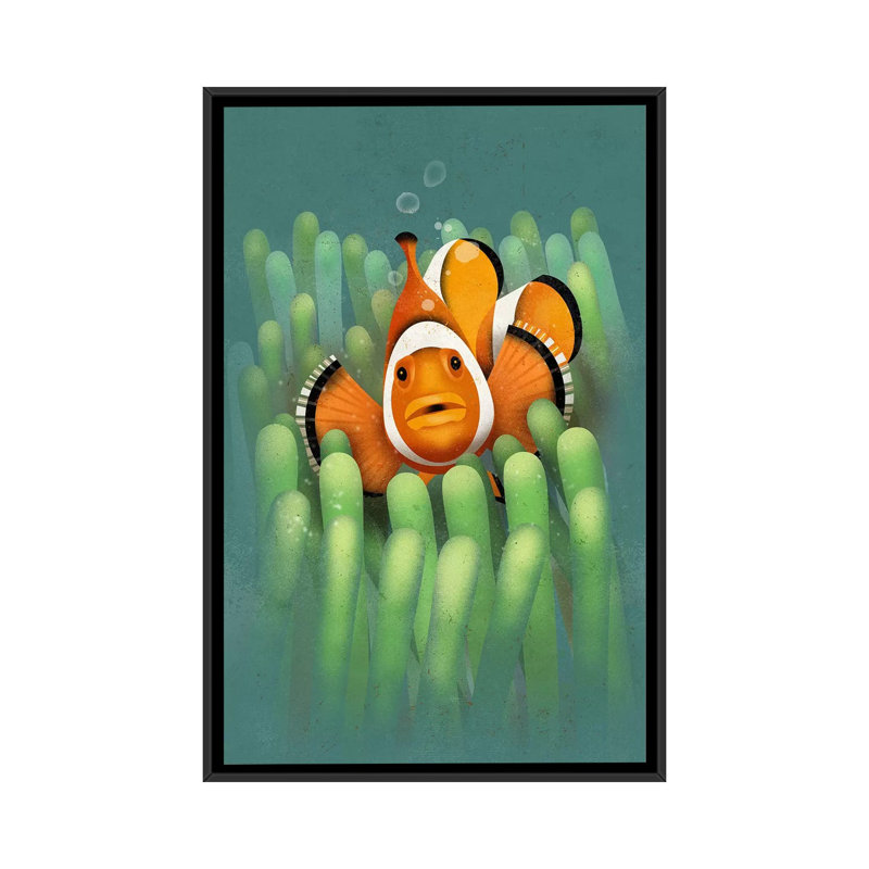 Clown Fish by Dieter Braun - Print on Canvas, 152.5 cm H x 101.5 cm W, Black Framed