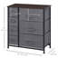Commode pour chambre à coucher avec 7 tiroirs, commode en tissu, gris foncé