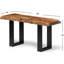 Banc en bois d'acacia massif Berrin 36 po avec pieds en métal noir