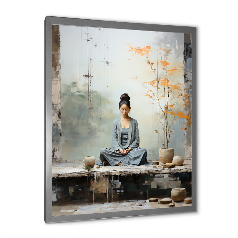 Yoga serein zen pastel II, Argent, H 32 po x l 24 po x P 1 po