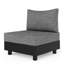 Ensemble modulaire de patio 5 pièces en aluminium gris avec chaises modulaires et table basse