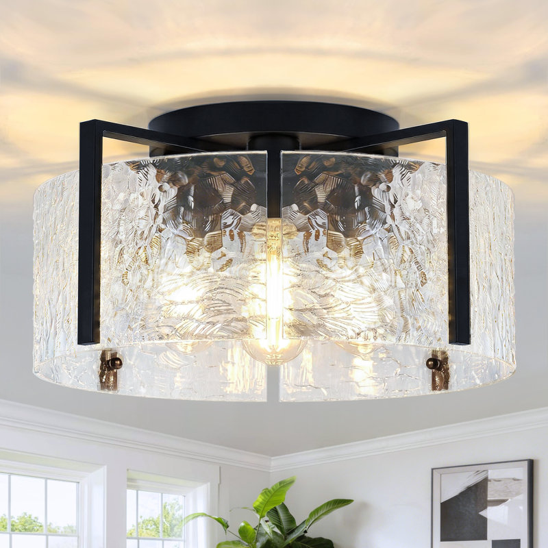 Plafonnier semi-encastré 4 lumières Modern Modern, Noir
