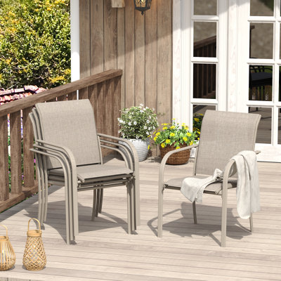 Outdoor Stackable PVC-coated polyester Dining Chair