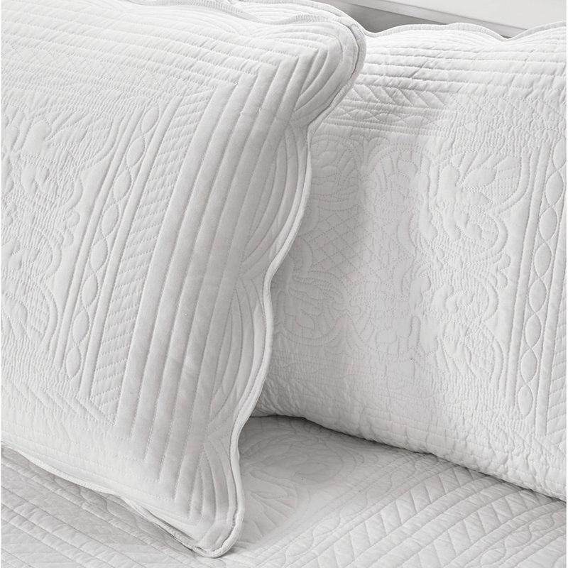 6 Piece Reversible Scalloped Edge Daybed Cover Set White Daybed, White