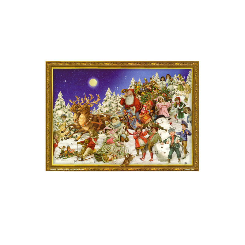 Grand calendrier pour père noël et chariot