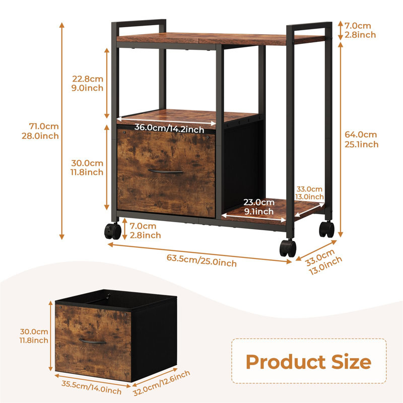 Annazette Mobile Printer Stand