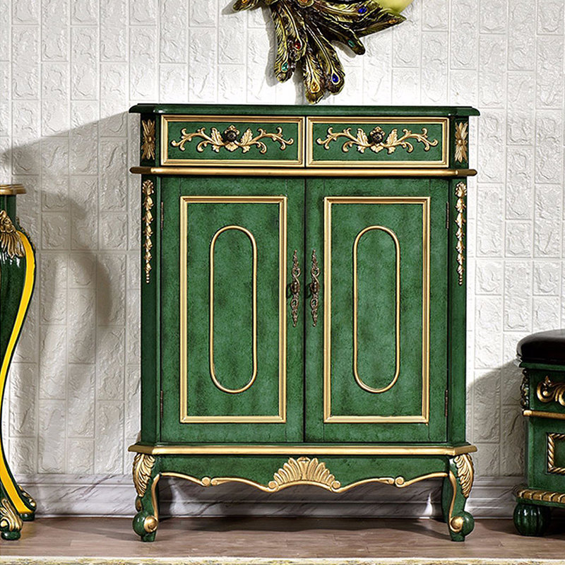 16 Pair Shoe Storage Cabinet, Green
