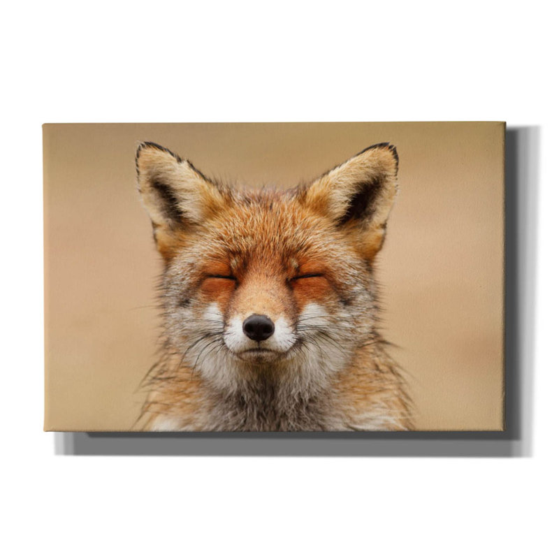 «Latitude Fox®« Zen Fox Red Portrait »par Roeselien Raimond, art mural sur toile Latitude Latitude®