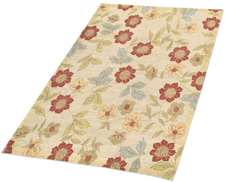 Chelsea Wool Floral Area Rug in Beige/Green, Rectangle 12' x 16'