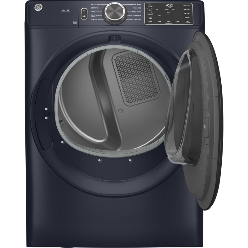 GE 7.8 Cubic Feet Smart Electric Stackable Dryer, Sapphire Blue