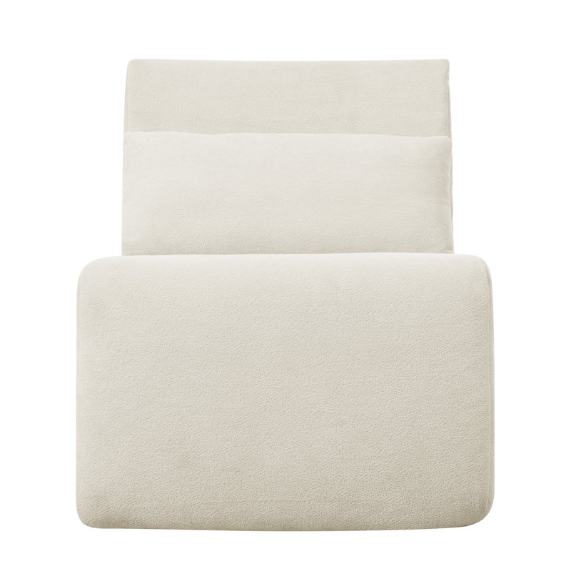Pouf fauteuil, Chenille beige